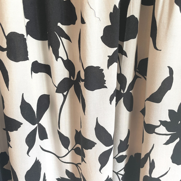 NWT H&M Dress XXL Biege Black Floral Maxi - Picture 6 of 12